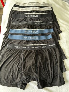 Men's Black Boxer Briefs - 7 each with Multiple Waistband Colors